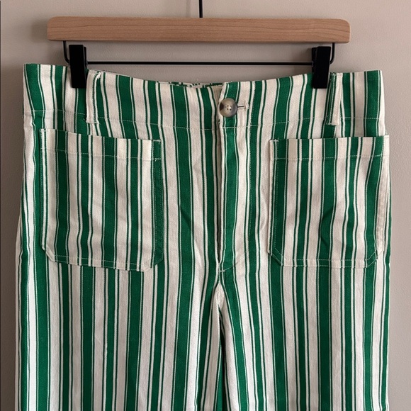 NWT Maeve• The Colette — the full length- green and white vertical stripe pants - Picture 3 of 10